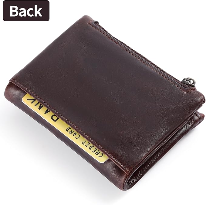 FALAN MULE Wallet for Men Large Capacity Genuine Leather Men Wallets RFID Blocking