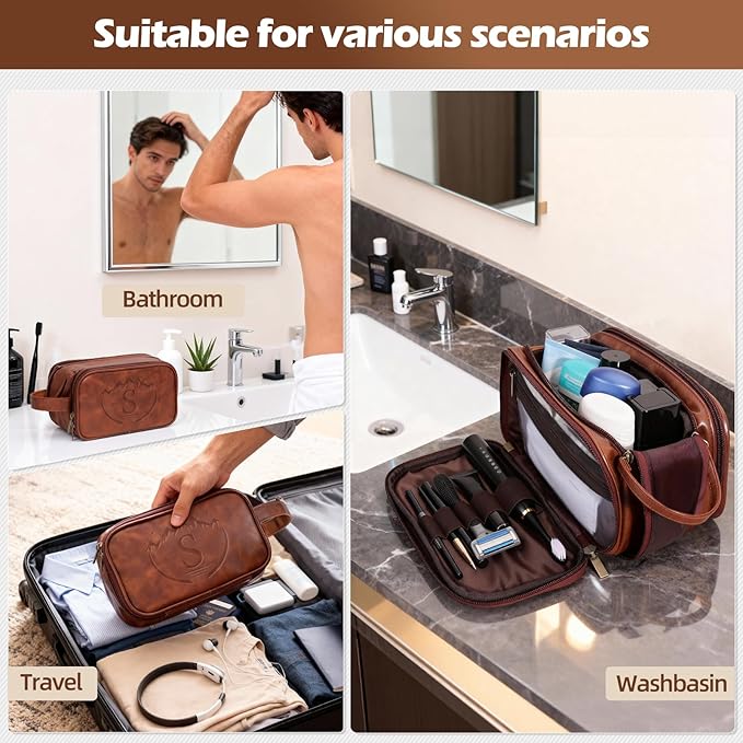Toiletry Bag for Men,Mens Toiletry Bags for Traveling,Toiletries Travel Bag for Shaving Kit,Personalized Travel Bag Toiletry,Birthday Gifts for Men Husband (S)