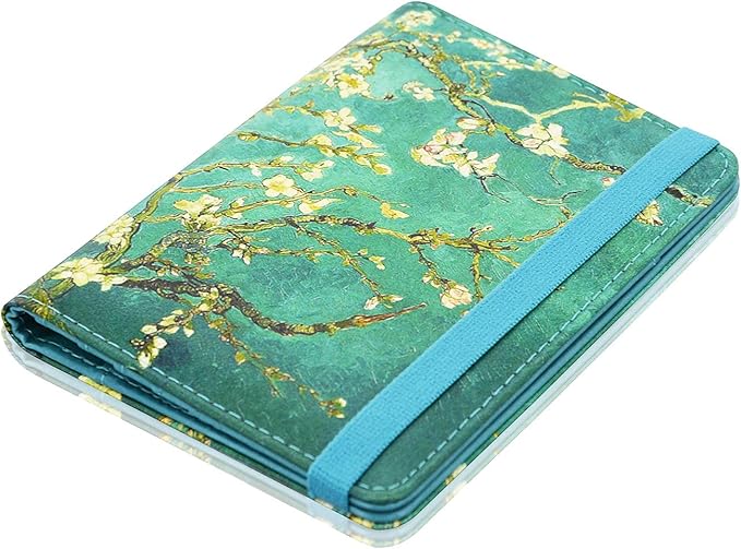 ACdream Passport Holder Cover, Leather Travel Wallet Case, RFID Blocking Document Organizer Protecrtor, with Slots for Credit Cards, Boarding Pass, for Women and Men, Blossom