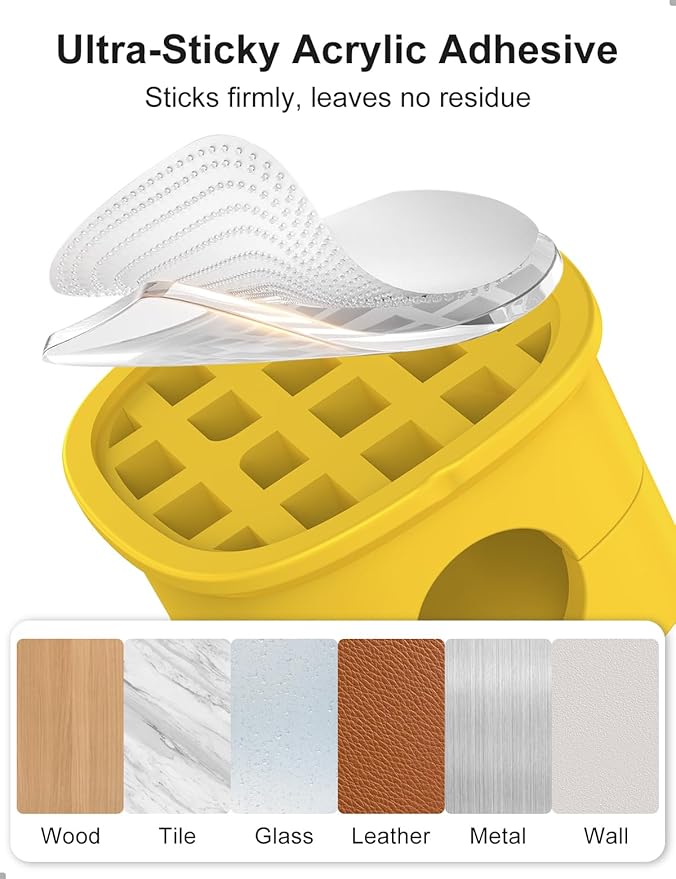 6 Pack Magnetic Cable Clips [1s Open/Lock], Laitver Cord Organizer Holder Strong Adhesive Desk Cable Management- Organize Charging Cords Neatly for Home, Office, Car,Desk, Nightstand-Yellow