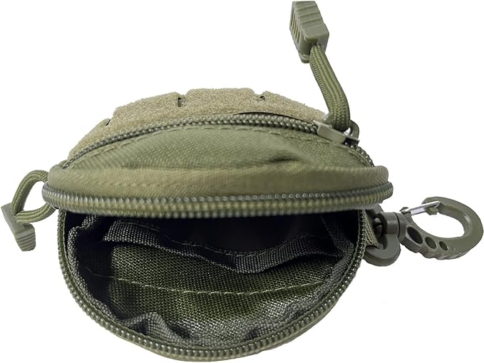 1000D Laser Cut Molle Pouch EDC Pouch Tactical Round Zipper Bag Case Coin Pouches Coin Purse Keychain Little Change Wallet Wireless Headset Pack Gadget Bag