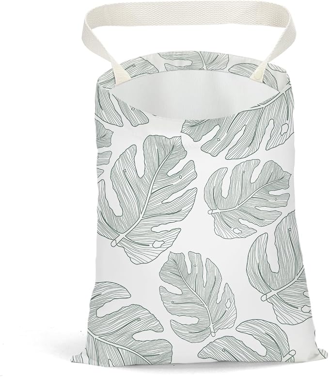 Car Trash Bag Car Garbage Bag Hanging Cars Trash Can, Waterproof Cars Back Seat Organizer for Vehicle Travelling Campingg Eucalyptus Palm Leaves Decor