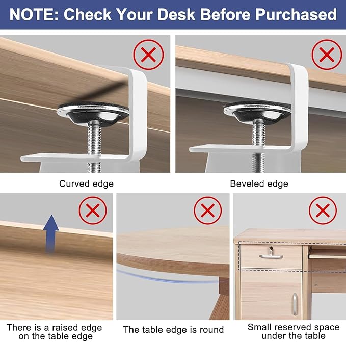 Desktop Keyboard Tray, Pull-Out Under The Table, 26.77 "X 11.81" Large-Sized Keyboard Tray, C-Shaped Lip Holder, Easy to Install, Suitable for Home Learning and Office Use(White)