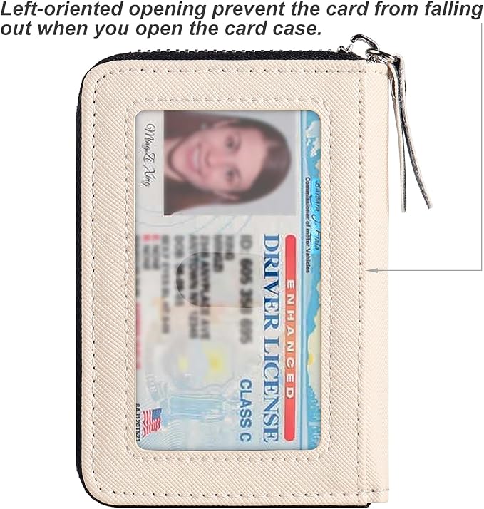 EcoVision Credit Card Holder RFID Card Case Wallet, Small Accordion Zipper Card Case Holder, Card Organizer Case for Women Men