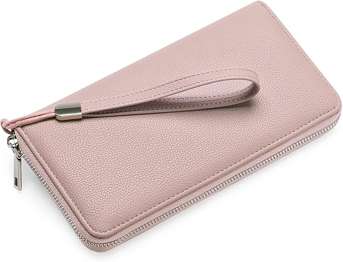 GOIACII Womens Wallet RFID Blocking Leather Zip Around Wallet Large Capacity Long Purse Credit Card Clutch Wristlet | RFID Blocking, Zip Around, Large Capacity, Long, Credit Card, Clutch