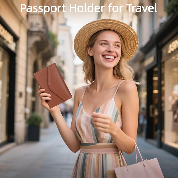 ZOPPEN Mulit-purpose Rfid Blocking Passport Holder Travel Wallet (Ver.4) Passport and Vaccine Card Holder ComboTri-fold Document Organizer Travel Essentials