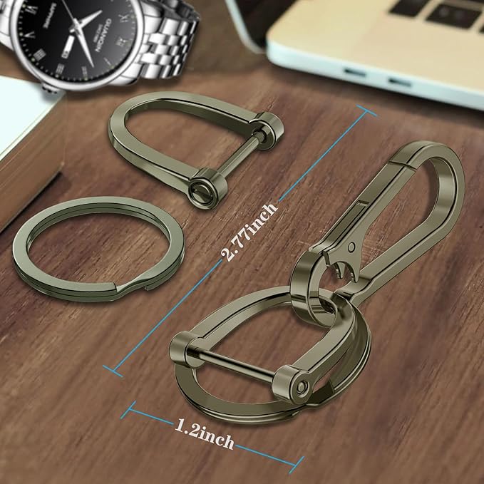 Zinc Alloy Key Chain 3 Packs Keychain Keyring Organizer Key Ring Holder Clip for Men and Women