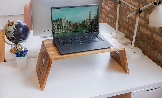 Victor DC075 High Rise Foldable Acacia Wood Laptop Stand