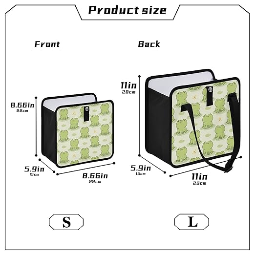 Cute Frog Car Trash Can, Foldable Hanging Car Trash Bag, Funny Animal Green Small Waterproof Car Accessories Garbage Bin