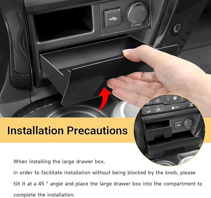 Hellet 4PCS Center Console Organizer Compatible with Toyota 2014-2020 2021 2022 2023 2024 4Runner Interior Accessories Hidden Storage Drawer Box