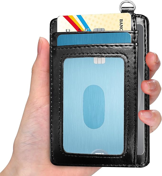 Slim RFID Blocking Card Holder Wallet with Wrist Strap - Minimalist Front Pocket Wallet, Forest camouflage Design, PU Leathe, for Men & Women, Ideal for Travel & Gifts