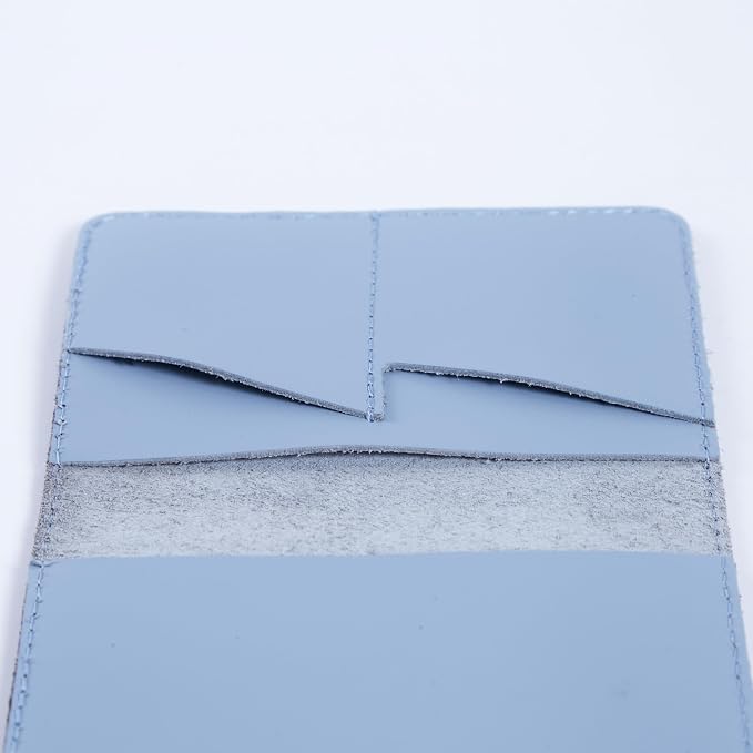INCARNE Leather Passport Holder for Travel - Passport Case - Passport Wallet for Men - Passport Cover for Women Sleeve Protector - Travel Essentials Vacation Luggage Gifts - Classic Light Blue