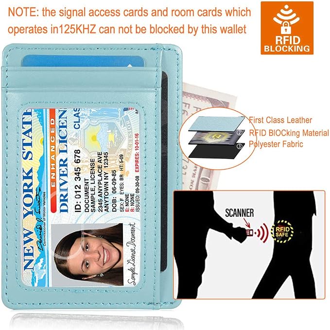 GH GOLD HORSE Slim RFID Blocking Card Holder Minimalist Leather Front Pocket Wallet for Women | Slim