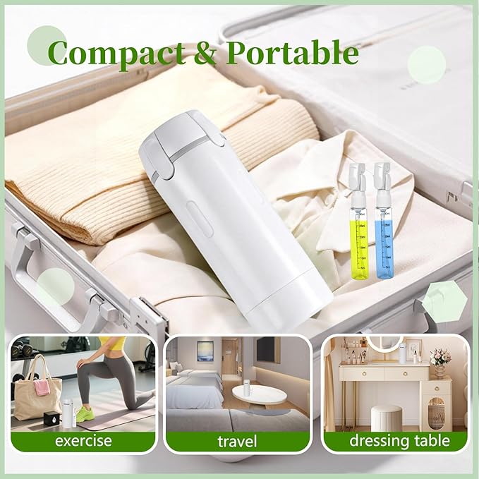 4 in 1 Travel Dispenser, Travel Bottles for Toiletries, Leak Proof Refillable Dispenser Set for Shampoo Conditioner Lotion Cream, Portable Containers for Travel, Camping & Gym (White)