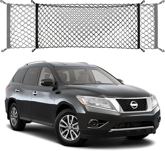 Envelope Style Trunk Cargo Net Compatible with Nissan Pathfinder New 2026 2025 2024 2023 2022 2021 2020 2019 2018 2017 2016 2015-2013 Car Rear Tailgate Mesh Grocery Netting