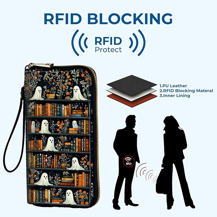 Wristlet Wallet for Women, RFID Blocking Phone Wallet, Large Capacity Zip Around Clutch, Fits iPhone 15 Pro Max, Travel Organizer Purse