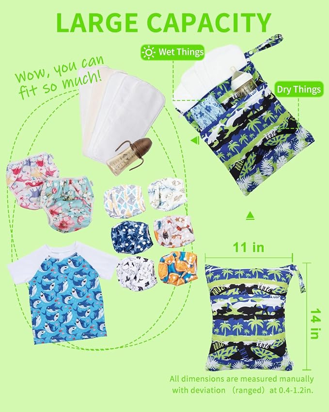 babygoal Hawaii Wet Dry Bags 3 Pack, Waterproof Travel Bags for Swimsuits, Beach, Pool, Gym,Food Storage and Wet Clothes,3LN41-B