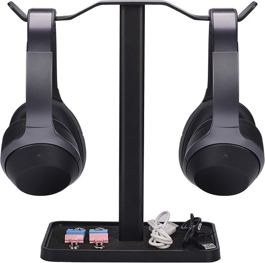 Avantree Neetto HS908 - Dual Headphones Stand for Desk, Aluminum Alloy & Metal Gaming Headsets Holder Hanger