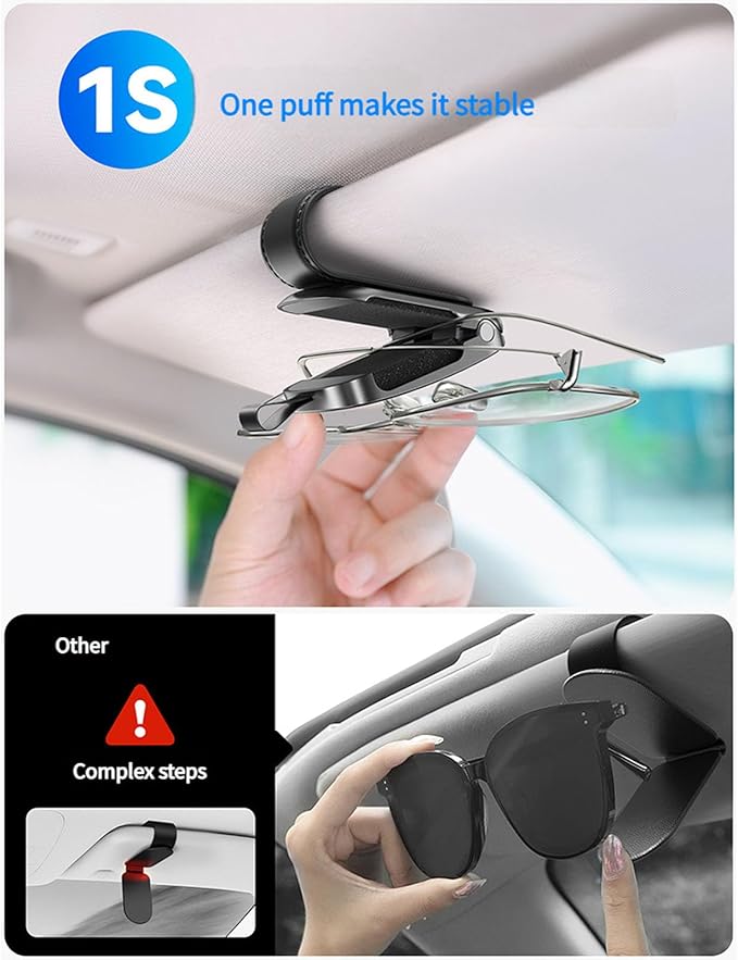 Magnetic Leather Eyewears Holder Sunglass Clip Suitable For Car Visors Secure ABS PC Design Easy Installation