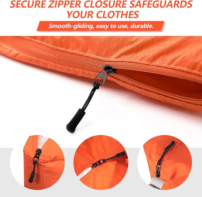 MissBoy Travel Laundry Bag with Zipper, Odor-Isolating & Splash-proof Dirty Clothes Organizer for Suitcase, Lightweight Foldable Wet Dry Bag for Gym, Camping, and Swimming