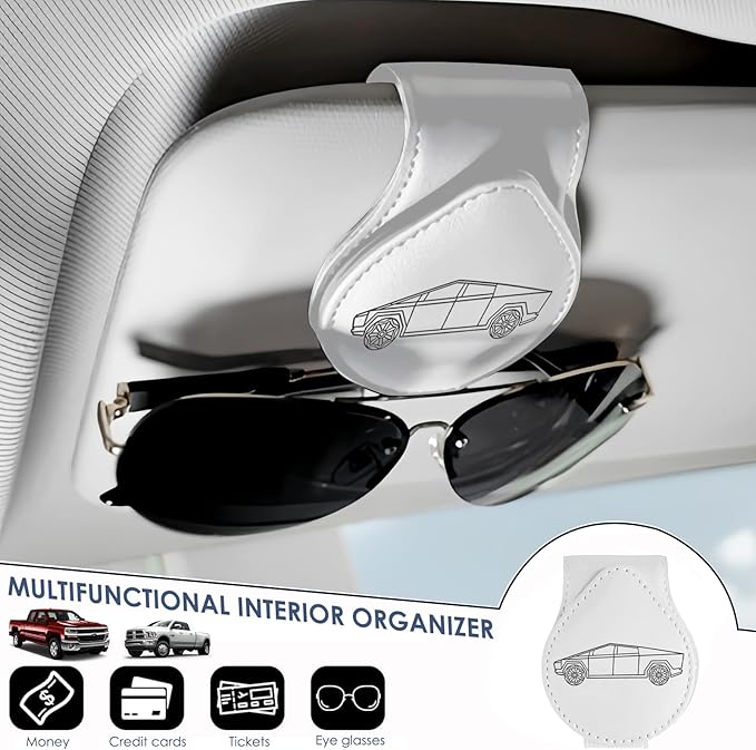 Cybertruck Sunglass Holder Clip Compatible with Tesla 2024 2025 Interior Accessories Organizer Eyeglass Hanger Decor