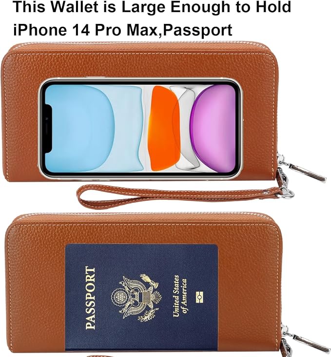 Lavemi Small Compact Women Wallet RFID Blocking Genuine Leather Bifold Purse with ID Windows
