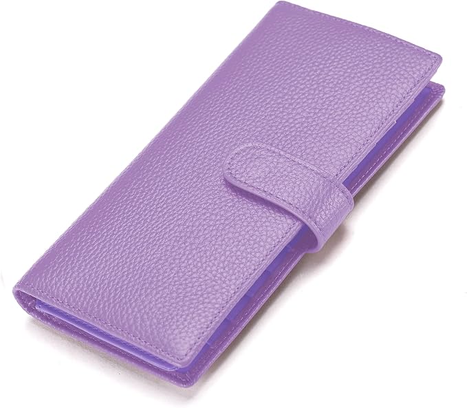 Womens Wallet Genuine Leather Credit Card Holder Wallet for Women with RFID Blocking (Purple)