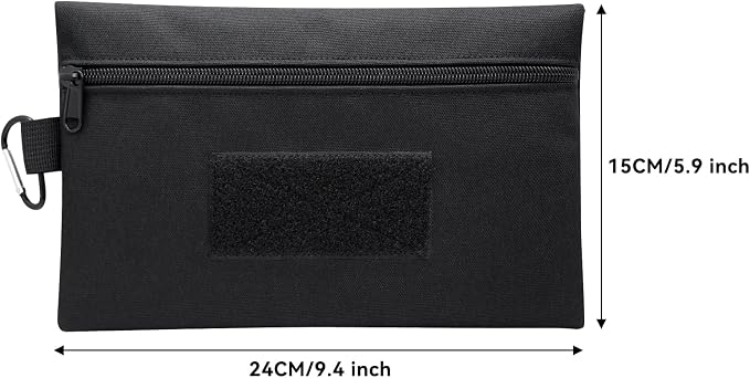 Faylapa 3 Pack Tactical Tool Zipper Pouch Bag with Carabiner, Utility Admin Storage Pocket Small Carrying Kit Accessories for Chest Rig, Hanging Pouches Backpack Accessories Pouch