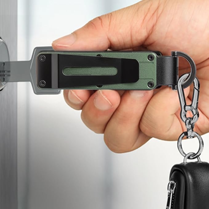 Compact Metal Key Organizer Minimalist Key Holder Secures 1-5 Keys | Durable solid metal key case, slim pocket design, safely holds up to 5 keys, lightweight portable daily keychain accessory