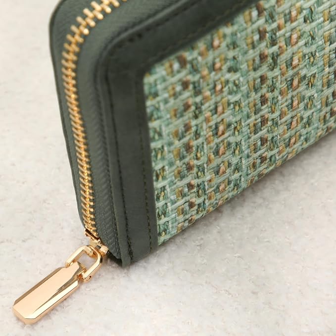 Clutch Wallet For Women, PU Leather RFID Blocking Wallet Women Large Capacity Credit Card Holder, Womens Billfolds and Wallets Gifts for Women Birthday, Ladies Wallet with Phone Holder, Zip Around