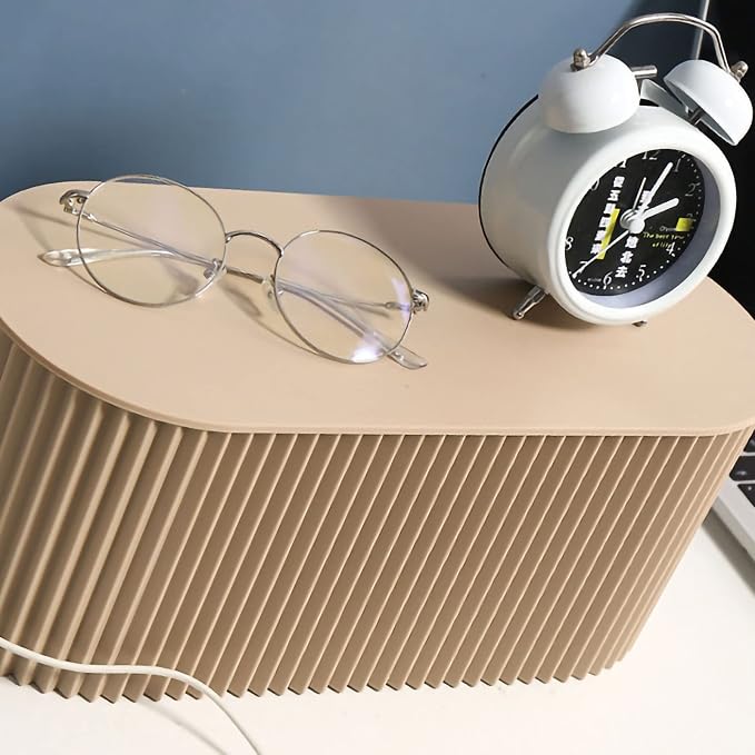 Large Capacity Cable Management Box Anti-Scratch Cable Organizer Desk Gift Box Easy to Clean ABS (Small Light Coffee)