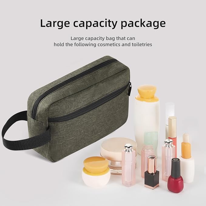 Icramsy Travel Toiletry bag Toiletry bag for women men Hanging Cosmetic bag Travel accessories for Women Men (Deep green)
