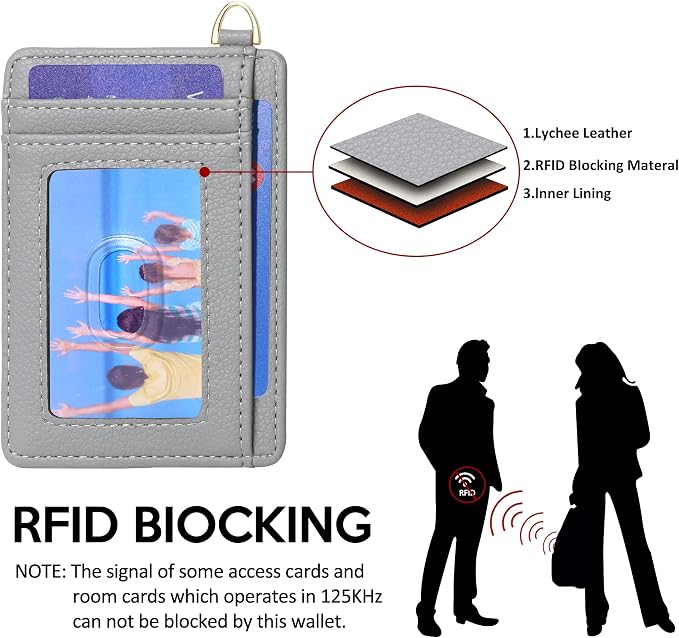 Badiya Credit Card Holder Slim Minimalist Wallet, Front Pocket Purse RFID Blocking Wallet Compact Card Case with ID Window for Women & Men