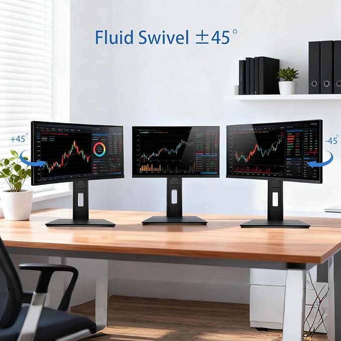 2026 Version Ergonomic VESA Monitor Stand, 150mm Spring Height adjustment,, Tool-Free Base, Swivel, Tilt & Rotation, for 22??6" Monitors, 5.95??.28 lb, 100x100mm Vesa Mount (5.95ï½?.28LB)