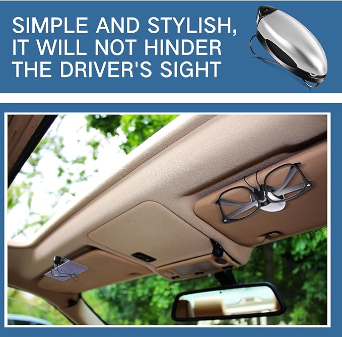 Frienda 5 Pcs Auto Car Vehicle Sun Visor Clip Holder Sunglasses Holder for Eyeglasses Mount Ticket Card Clip for Car Accessories (Silver)