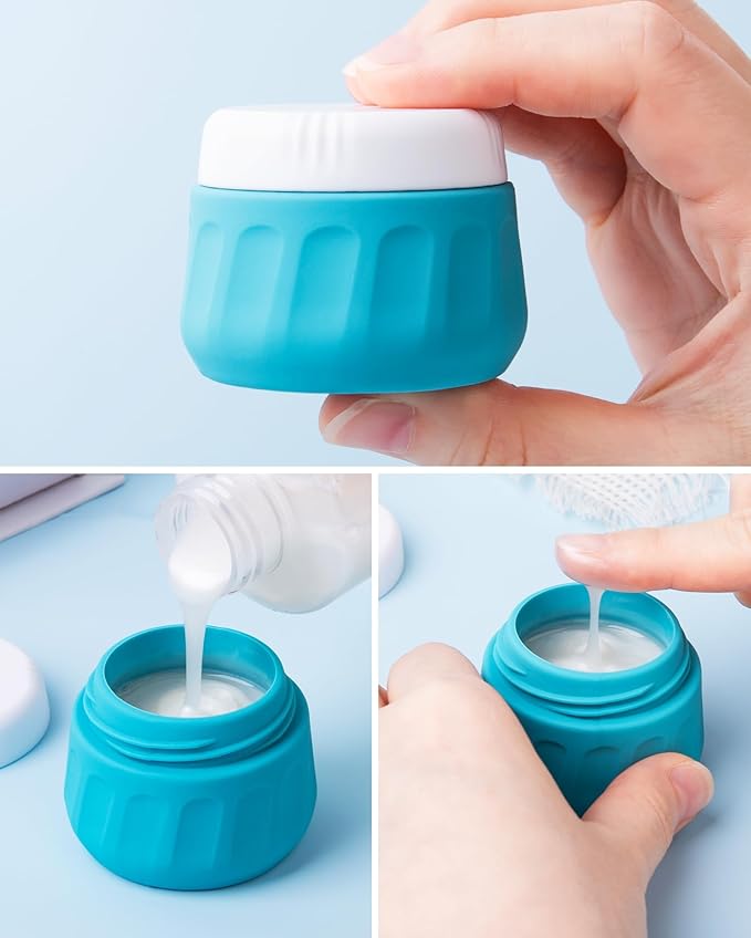 Mrsdry Travel Bottles for Toiletries, 10 Pack, TSA Approved, 3oz/90ml Silicone, Leak Proof, Wide Mouth, Reusable, Travel, Vacation, Plane Trip, Camp