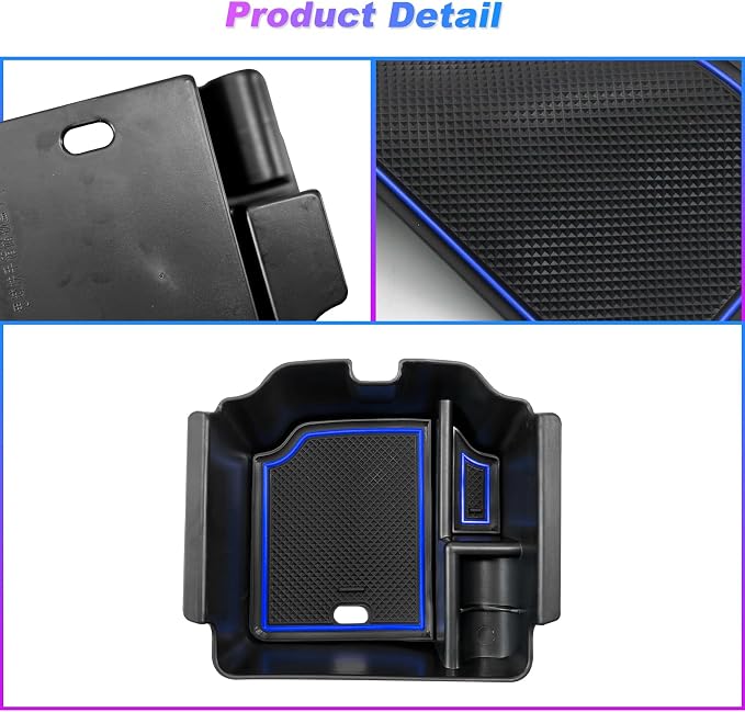 SXCY 2023-2025 Acura Integra 22-24 2025 Civic Si Center Console Organizer Tray for Civic 11th Gen 2023 2024 2025 Civic Si Hatchback Manual Armrest Console Insert Box 2024 Civic Si Storage Mats(Blue)