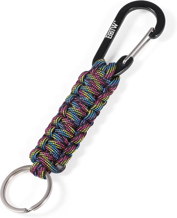 EOTW Carabiner Keychain,Paracord Keychain Small Aluminum Clip D Ring for Camping, Hiking, Fishing, Or As A Key Organizer