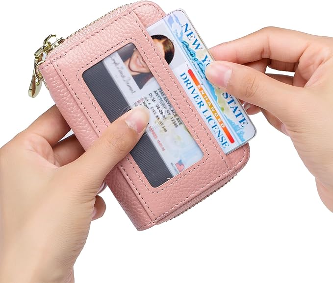 imeetu Rfid Credit Card Holder,Genuine Leather Businese Card Case,Rfid Blocking Wallet for Women & Men