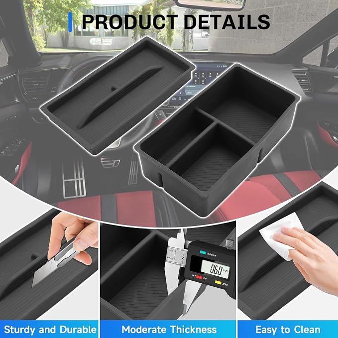 SXCY [Double-Layer for 2022-2025 2026 Lexus NX250 Center Console Organizer 2024 2025 2026 NX250 NX Hybrid Accessories [Soft Silicone] Center Console Tray Middle Console Organizer
