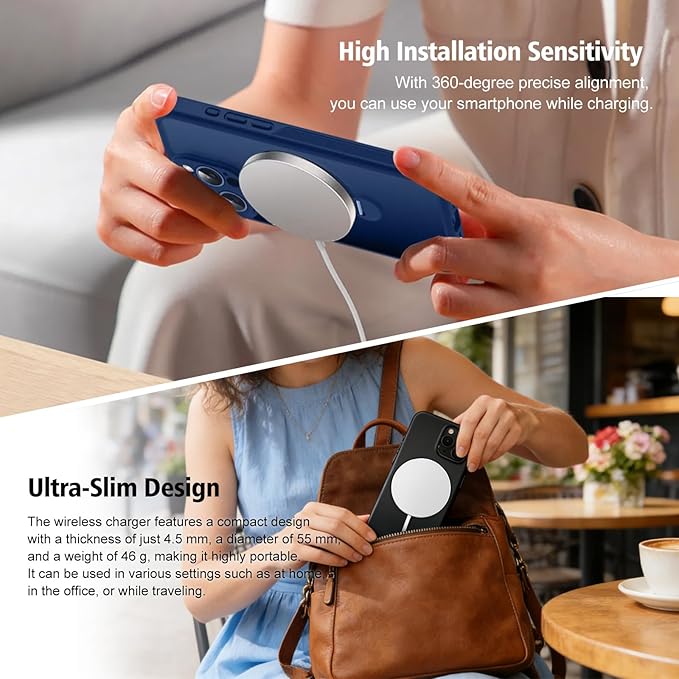 Magnetic Wireless Charger 2Pack 25W Qi2 for Magsafe Charger for iPhone 17/16/15/14/13/12Pro Max, Air pods 4-2Pro, Samsung Galaxy, Google Pixel, and More, Lightweight for Travel Home Office Desk(White)