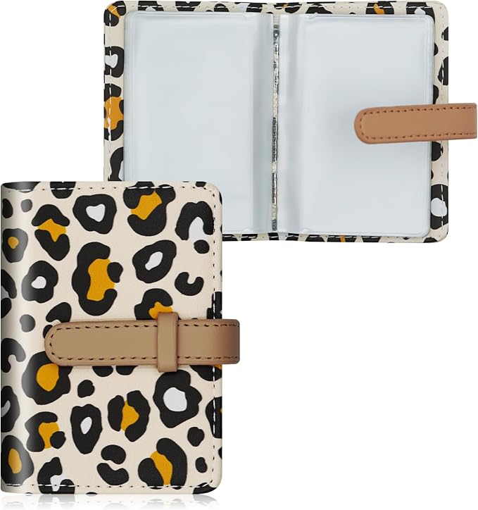 Credit Card Holder with 26 Suitable Slot, ID Card Case PU Leather Wallet for Women Men Business Organiser Pocket (Leopard)