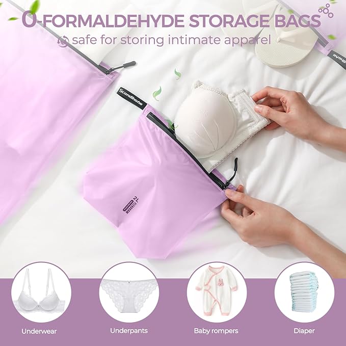 Travel Laundry Bag Ultralight Waterproof Washable Wet Dry Bag for Gym, Swimming, Yoga, and Workout Perfect for Dirty Clothes, Bathing Suits, Travel Accessories (3 Pack)(Purple)