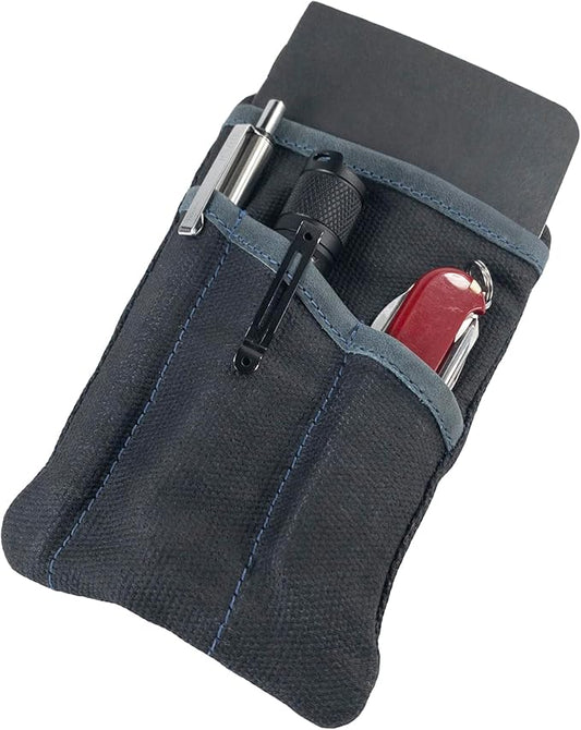 Hide & Drink, Multi-Tool Pocket Pouch, Compact Multipurpose EDC Zippered Bag, Mini Camping Tool Case, Waxed Canvas, Knife Holster, Handmade Slim Organizer