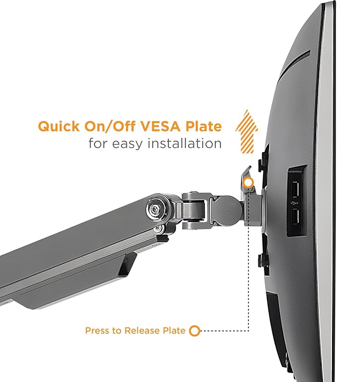 Mount-It! Dual Monitor Desk Mount with USB 3.0 Ports, Full Motion Dual Monitor Stand for 2 Screens up to 32 Inches, VESA 75x75 & 100x100, Clamp or Grommet Installation