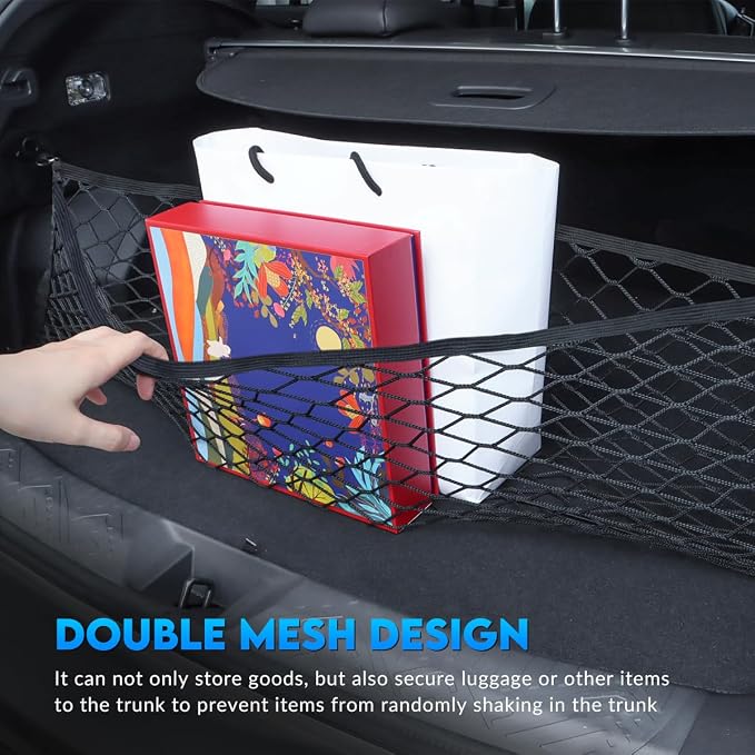 MARCHFA Car Rear Trunk Cargo Net Compatible for 2024 2025 2026 Subaru Impreza Crosstrek Accessories Cargo Storage Organizer Mesh Net