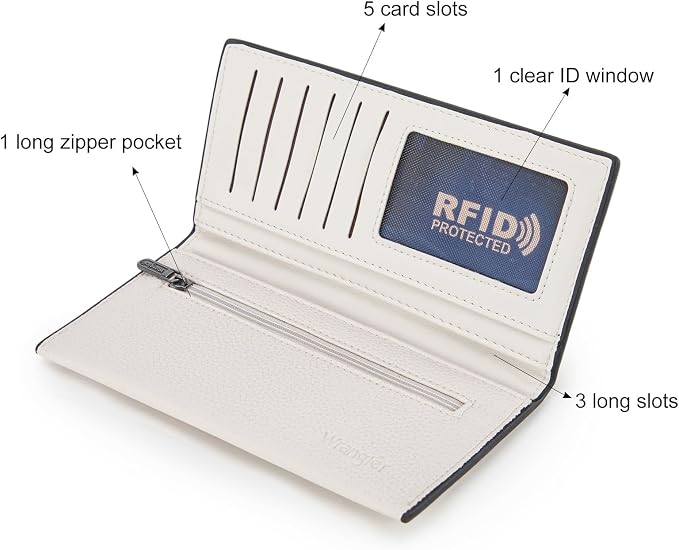 Montana West X Wrangler Wallets Women RFID Blocking Bifold Wallets, Card Cases & Money Organizers Clutch Wallet