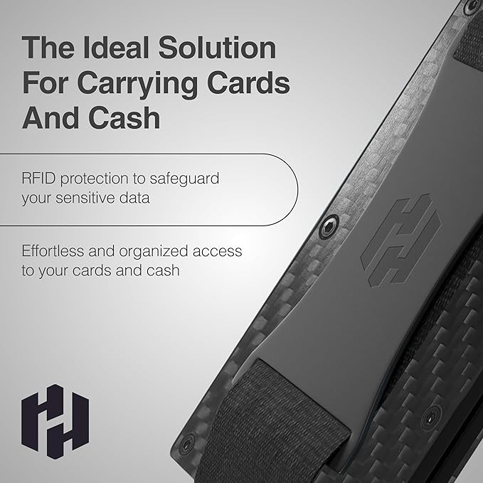 Hayvenhurst Wallet for Men - Slim RFID Blocking Metal Wallet with Cash Strap, Minimalist Front Pocket Credit Card Holder, Small Mens Wallet | Reinvented Design, Slim, Minimalistic, Seamless, Blocks RFID Scanners, Cash Strap
