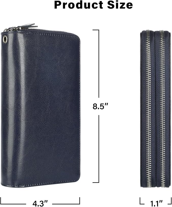 Lavemi Small Compact Women Wallet RFID Blocking Genuine Leather Bifold Purse with ID Windows