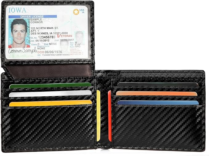 SENDEFN Wallet for Men RFID Blocking Bifold Leather Credit Card Holder